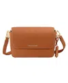 Maison De Sabre Maison De Sabré Mini Leather Flap Bag In Pecan Brown