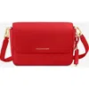 Maison De Sabre Leather Flap Shoulder Bag In Pomegranate Red