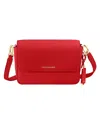 Maison De Sabre Mini Leather Flap Bag In Pomegranate Red