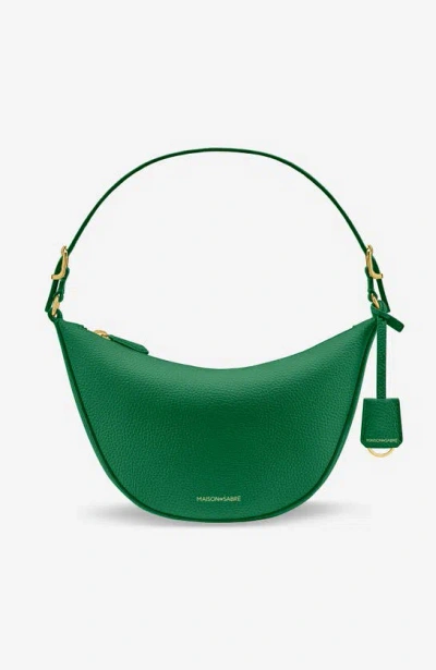 Maison De Sabre Mini Leather Hobo Bag In Emerald Green