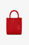 Maison De Sabre Maison De Sabré Mini Leather Soft Tote In Pomegranate Caviar