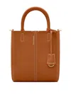 Maison De Sabre Mini Rolled Handles Leather Soft Tote In Brown