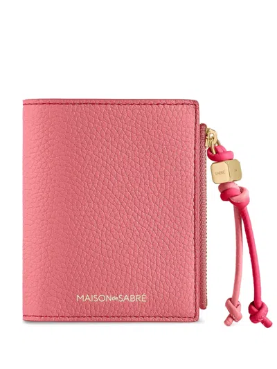 Maison De Sabre Pebbled Bifold Wallet In Pink