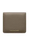 Maison De Sabre Pebbled Leather Compact Mirror In Brown