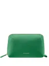 Maison De Sabre Pebbled Leather Tech Pouch In Green