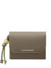 Maison De Sabre Pebbled Leather Trifold Wallet In Gray