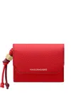 Maison De Sabre Pebbled Trifold Wallet In Red