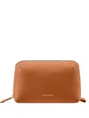 Maison De Sabre Pebbled Zip Pouch In Brown