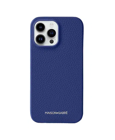 Maison De Sabre Leather Phone Case (iphone 15 Pro) In Lapis Blue