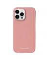 Maison De Sabre Leather Phone Case (iphone 15 Pro) In Pink Lily