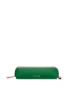 Maison De Sabre Rolled Zip Leather Pencil Case In Green