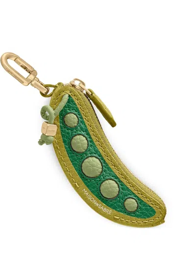 Maison De Sabre Sabrémoji™ Leather Bag Charm In Green
