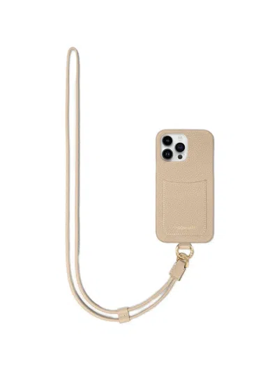 Maison De Sabre Sling Leather Iphone 14 Pro Phone Case In Neutral