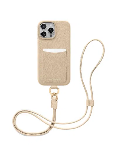 Maison De Sabre Sling Leather Iphone 16 Pro Max Phone Case In Neutral