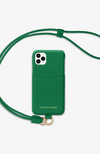 Maison De Sabre Sling Phone Case In Green