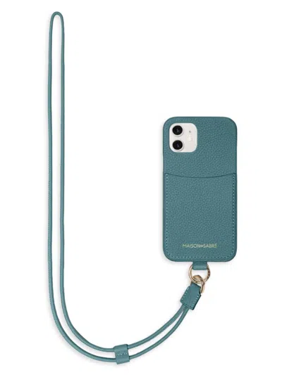 Maison De Sabre Sling Phone Case (iphone 12) In Green
