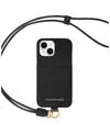Maison De Sabre Sling Phone Case (iphone 14) In Black Caviar