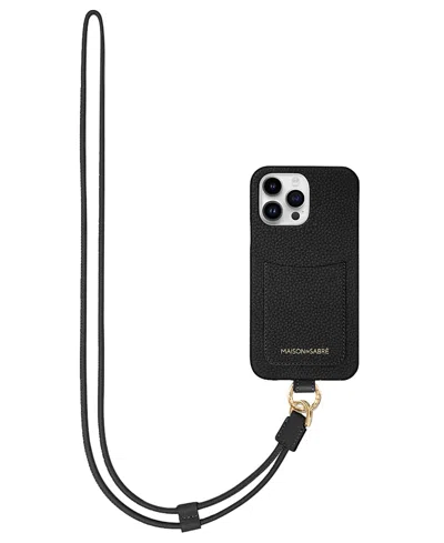Maison De Sabre Sling Phone Case (iphone 14 Pro) In Black Caviar