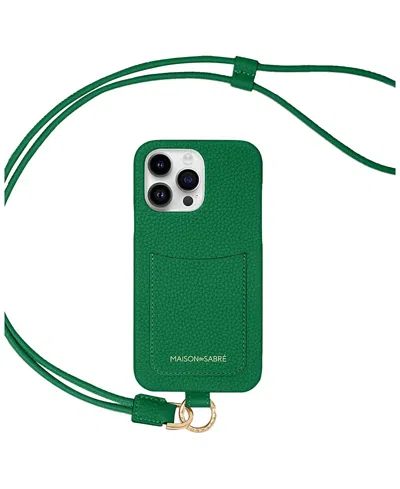 Maison De Sabre Sling Phone Case (iphone 15 Pro Max) In Emerald Green