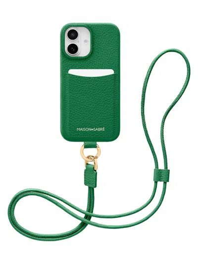 Maison De Sabre Sling Card Slot Phone Case In Green