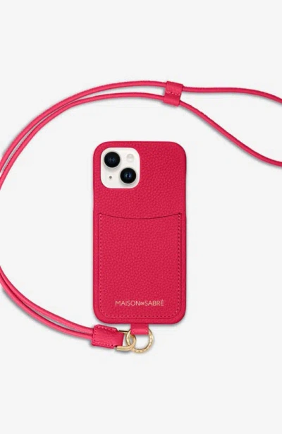 Maison De Sabre Sling Phone Case Iphone 15 In Shibuya Fuchsia