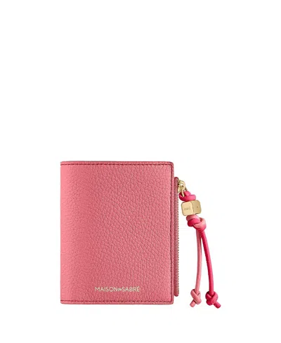 Maison De Sabre Small Leather Bifold Wallet In Pink