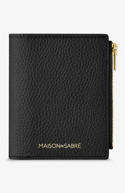 Maison De Sabre Small Leather Bifold Wallet In Black Caviar