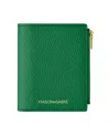 Maison De Sabre Maison De Sabré Small Leather Bifold Wallet In Emerald Lily