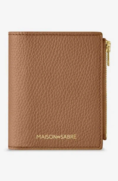 Maison De Sabre Small Leather Bifold Wallet In Sandstone Manhattan