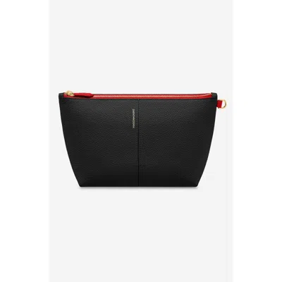 Maison De Sabre Maison De Sabré Small Leather Flaire Pouch In Rouge Noir