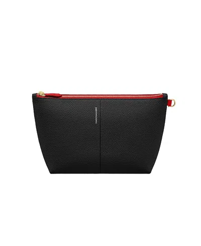 Maison De Sabre Small Leather Flaire Pouch In Rouge Noir