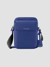 Maison De Sabre Grainy Leather Messenger Bag In Blue