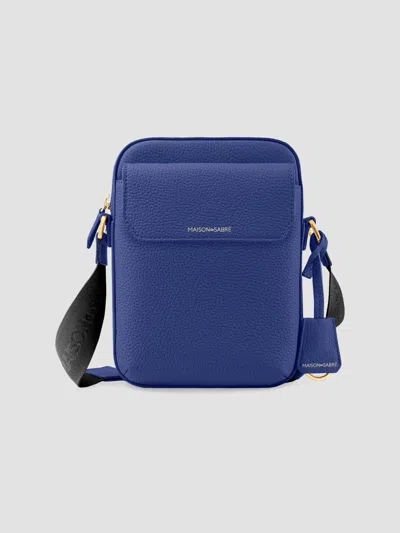 Maison De Sabre Grainy Leather Messenger Bag In Blue