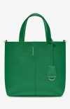 Maison De Sabre Maison De Sabré Small Leather Soft Tote In Emerald Lily