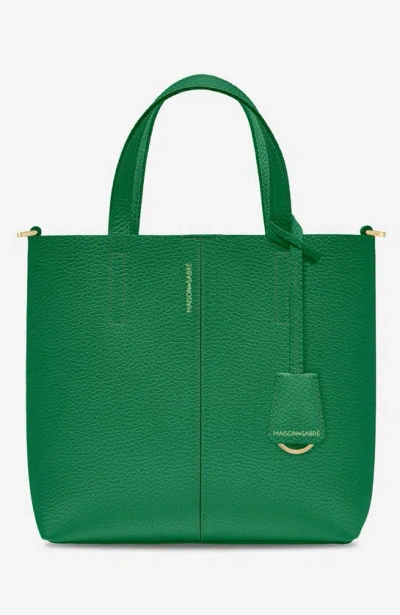 Maison De Sabre Small Leather Soft Tote In Emerald Lily