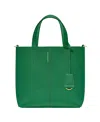 Maison De Sabre Maison De Sabré Small Leather Soft Tote In Emerald Lily