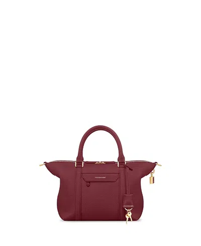 Maison De Sabre Small Leather Weekender Bag In Burgundy