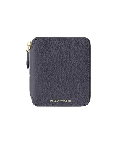 Maison De Sabre Small Leather Zip Around Wallet In Graphite Sky