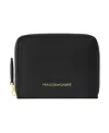 Maison De Sabre Maison De Sabré Small Leather Zipped Wallet In Black Caviar