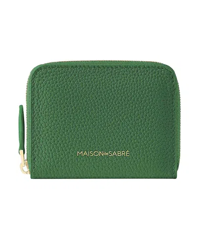 Maison De Sabre Maison De Sabré Small Leather Zipped Wallet In Emerald Green