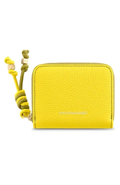 Maison De Sabre Grained Leather Zip Wallet In Yellow