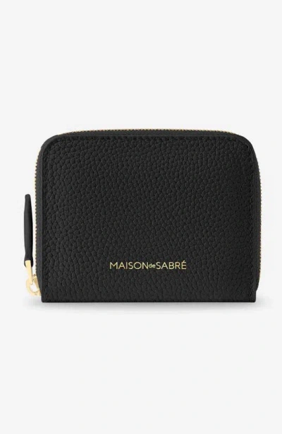 Maison De Sabre Maison De Sabré Small Leather Zipped Wallet In Black Caviar