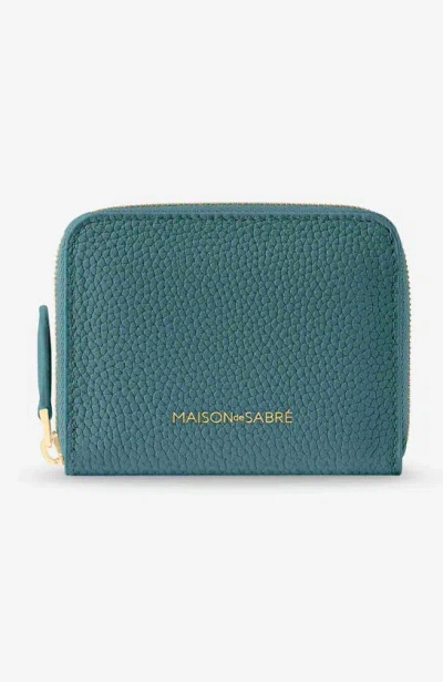Maison De Sabre Small Leather Zipped Wallet In Bondi Blue