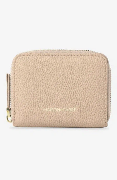 Maison De Sabre Small Leather Zipped Wallet In Saharan Nude