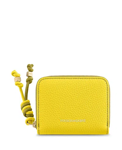 Maison De Sabre Small Leather Zipped Wallet In Yellow