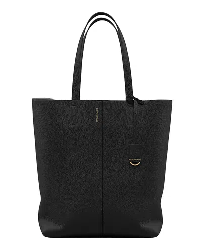 Maison De Sabre Tall Leather Soft Tote Bag In Rouge Noir