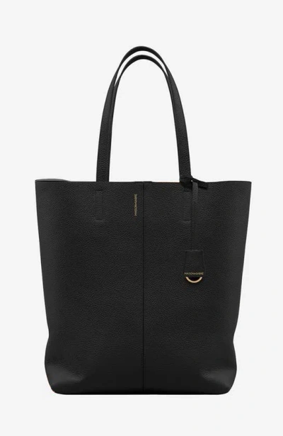 Maison De Sabre Tall Leather Soft Tote In Rouge Noir