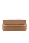 Maison De Sabre Leather Jewelry Case In Sandstone Brown