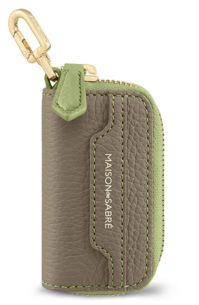 Maison De Sabre Zipped Charm Key Case In Green