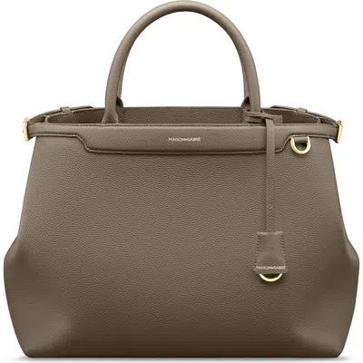 Maison De Sabre Palais Leather Large Tote Bag In Gray